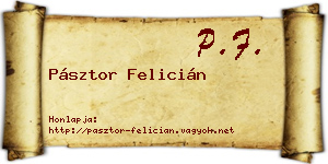 Pásztor Felicián névjegykártya